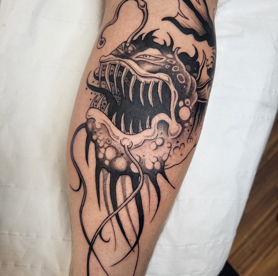 Horror Fish Tattoo